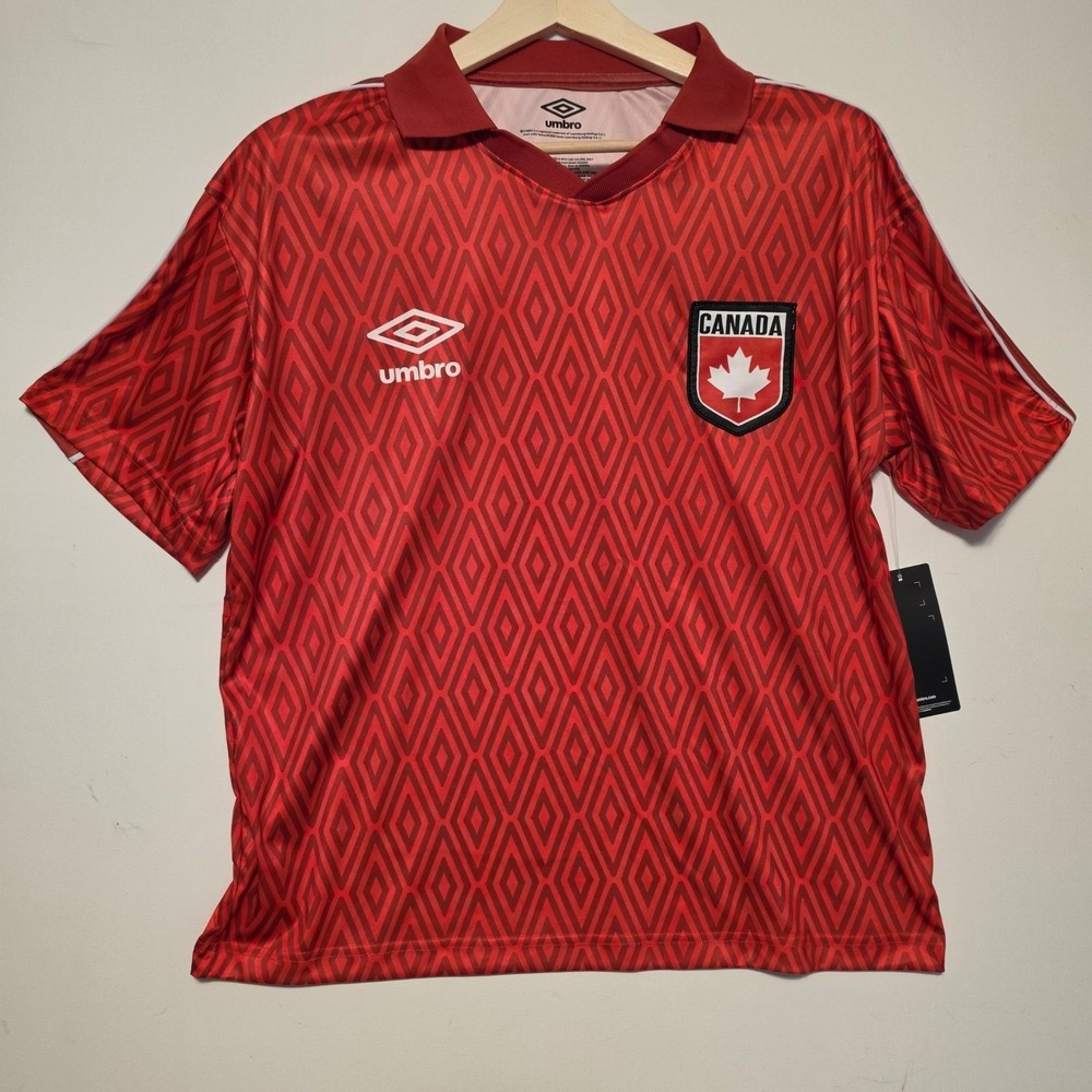 Umbro Canada Soccer Jersey Diamond Print Football 2026 Red Medium